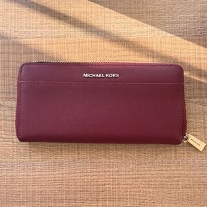 Michael Kors Scarlet Wallet with Gold Accents